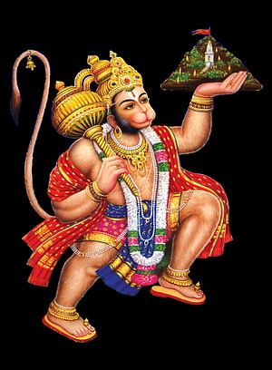 Hanuman Devotional Illustration Carrying Kailash Mountain and Ganga Pot, Hanuman PNG Transparent HD phone wallpaper