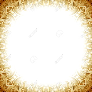 Elegant Gold Ornamental Frame with Islamic Floral Motifs on White Background HD phone wallpaper