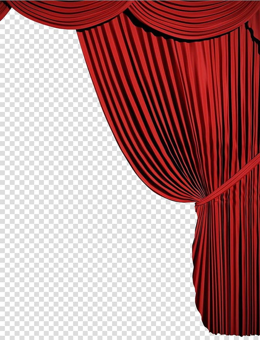 Elegant Red Theater Curtain with Swag Valance and Tied Drape on Transparent Background HD phone wallpaper