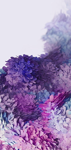 Samsung Galaxy S20 Default Purple Floral Abstract Wallpaper HD phone wallpaper
