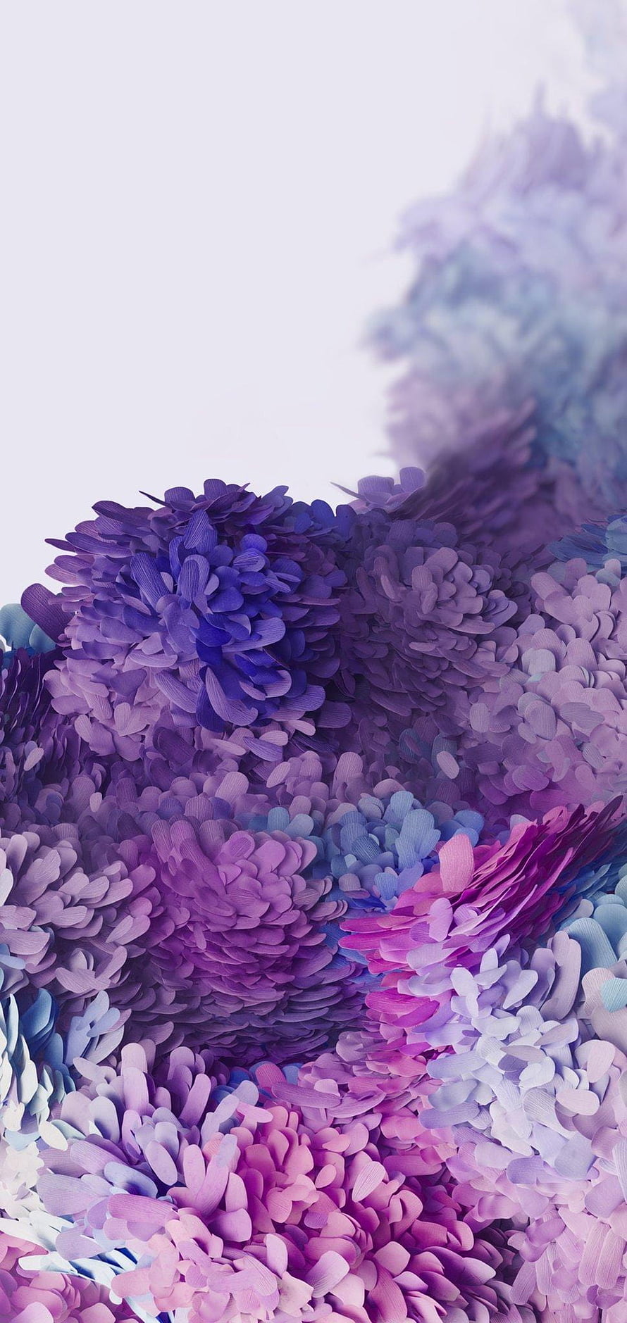 Samsung Galaxy S20 Default Purple Floral Abstract Wallpaper HD phone wallpaper