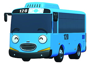 Tayo the Little Bus Character 3D Render with Friendly Face and Number 120 HD wallpaper