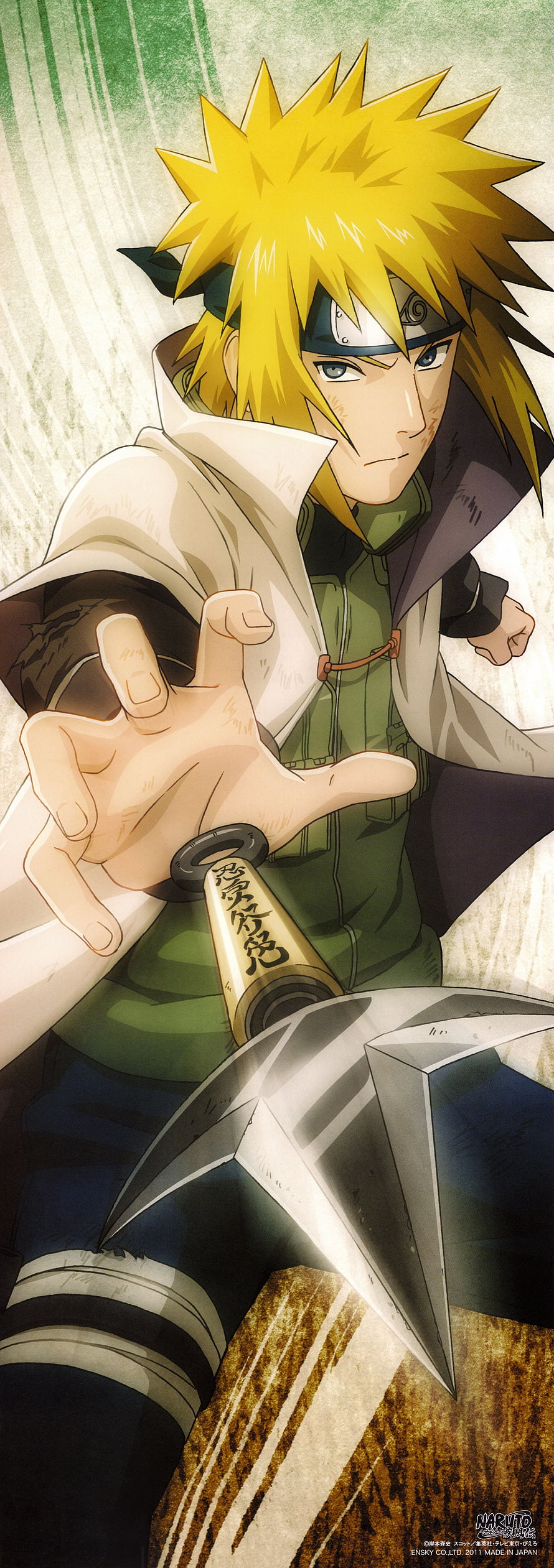 Minato Namikaze from Naruto Shippuden holding a kunai with a determined expression HD phone wallpaper