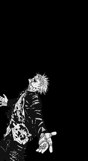 Black and White Manga Style Illustration of a Distressed Male Character, Gojo satoru aesthetic in 2021, manga aesthetic HD phone wallpaper