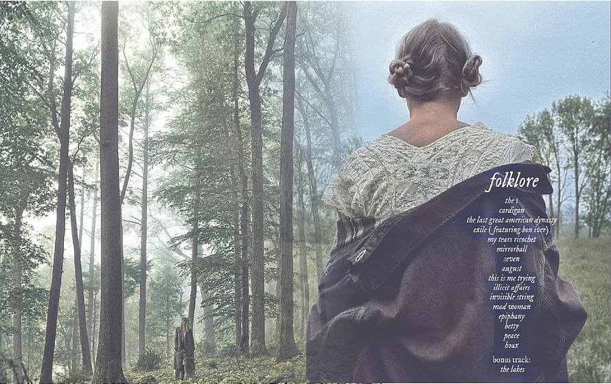 Taylor Swift Folklore Album Artwork Featuring Misty Forest and Woman in Lace, A colorized Folklore backgroud!: TaylorSwift, taylor swift computer HD wallpaper