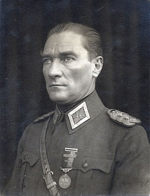 Portrait of a Soviet Military Officer in Uniform with Medals and Shoulder Boards HD phone wallpaper
