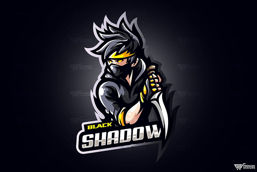 Black Shadow Ninja Mascot Logo Vector Art HD wallpaper