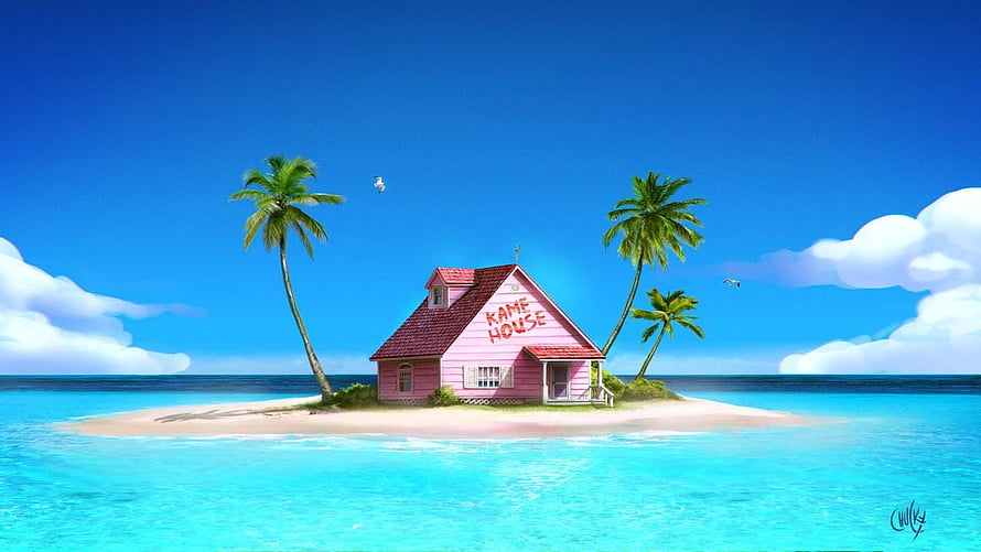 Kame House on a Tropical Island in Dragon Ball Z HD wallpaper