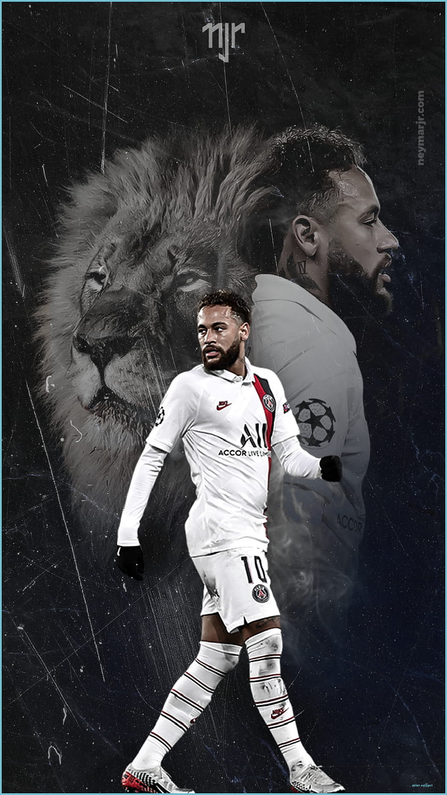 Neymar Jr Paris Saint-Germain Soccer Player With Lion Background HD phone wallpaper