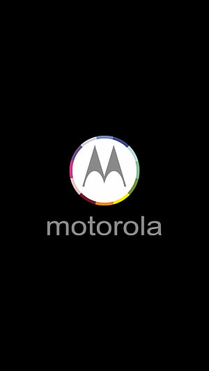 Motorola Brand Logo with Colorful Ring on Black Background HD phone wallpaper