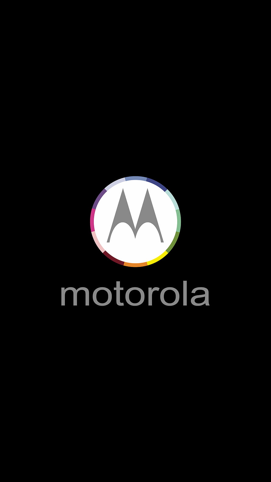 Motorola Brand Logo with Colorful Ring on Black Background HD phone wallpaper