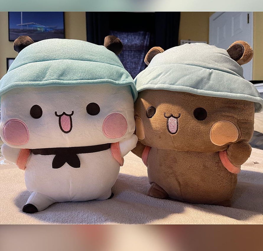 Bubu and Dudu Plushie Couple Wearing Matching Hats HD wallpaper