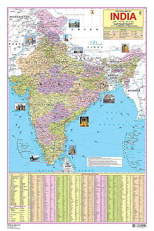 Detailed Political Map of India Showing States, Capitals, and Major Cities HD phone wallpaper