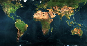 Satellite View of Earth Showing Continents and Oceans HD wallpaper