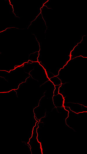 Red Lightning Bolts on Black Background HD phone wallpaper