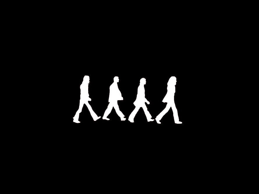 The Beatles Abbey Road Silhouette Minimalist Black and White Art HD wallpaper