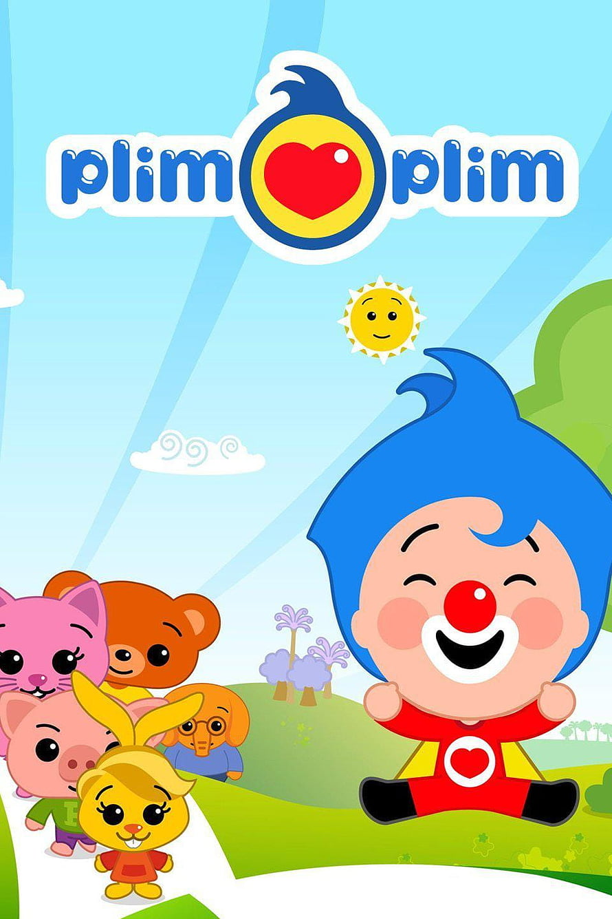 Plim Plim Cartoon Clown and Animal Friends in Sunny Meadow HD phone wallpaper