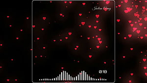 Romantic Red Hearts on Black Background with Audio Visualizer and Timer Overlay HD wallpaper