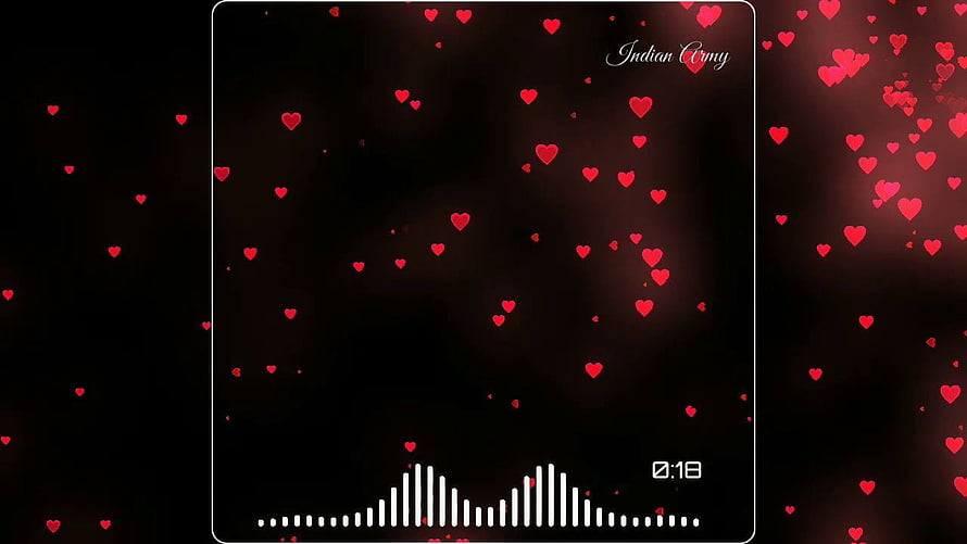 Romantic Red Hearts on Black Background with Audio Visualizer and Timer Overlay HD wallpaper