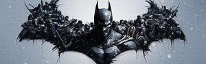 Batman and the Suicide Squad forming the Bat-Signal in a gritty monochrome illustration, Batman Dual Screen, batman sign HD wallpaper
