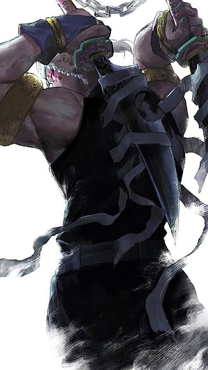 Tengen Uzui Demon Slayer Character Artwork with Dual Swords and Chains HD phone wallpaper