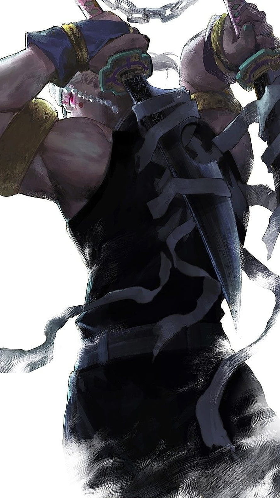 Tengen Uzui Demon Slayer Character Artwork with Dual Swords and Chains HD phone wallpaper