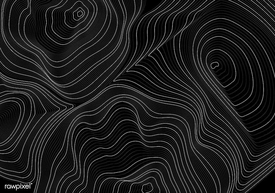Abstract Black And White Topographic Contour Line Art Background HD wallpaper