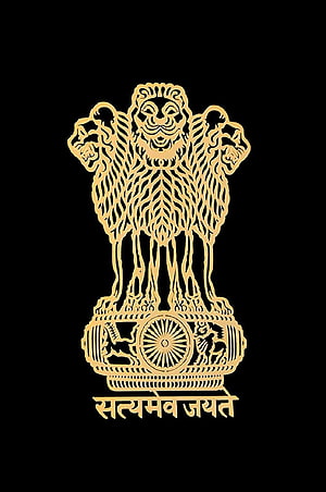 National Emblem of India Golden Lion Capital Ashoka Chakra Satyameva Jayate Symbol HD phone wallpaper