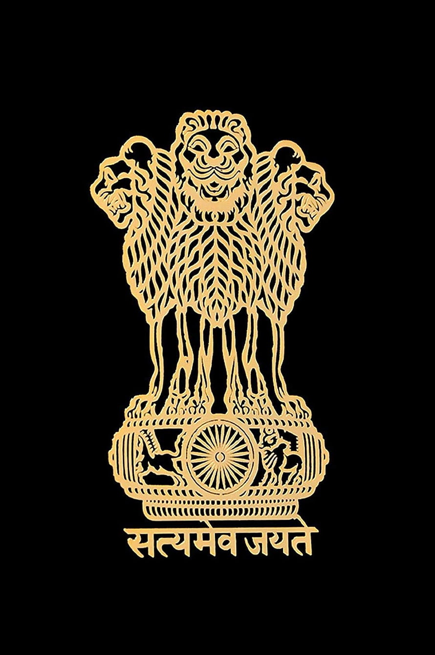 National Emblem of India Golden Lion Capital Ashoka Chakra Satyameva Jayate Symbol HD phone wallpaper