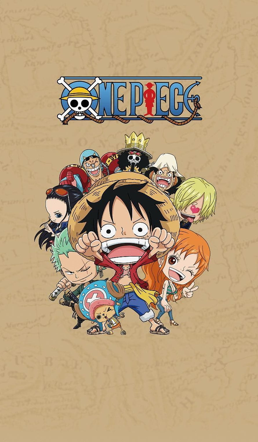 One Piece Straw Hat Pirates Crew Group Portrait Anime Wallpaper HD phone wallpaper