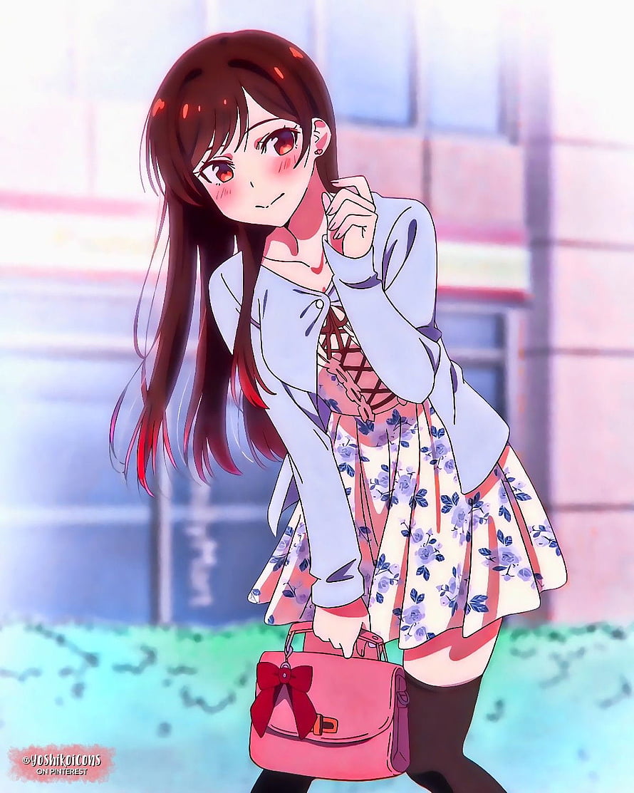 Mizuhara Chizuru from Kanojo, Okarishimasu in a floral summer dress and cardigan HD phone wallpaper