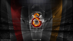 Galatasaray S.K. 1905 Stadium Emblem with Red and Yellow Light Beams HD wallpaper