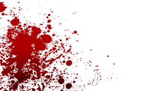 Red Blood Splatter Graphic on White Background for Horror Design HD wallpaper
