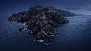 Catalina Island at Night: Dramatic Coastal Landscape Under a Starry Sky HD wallpaper