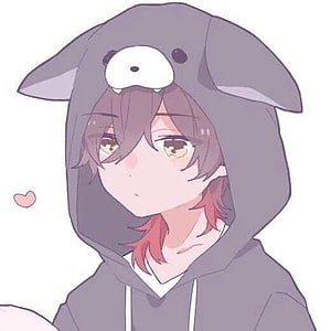 Cute Anime Character in Grey Wolf Hoodie with Soft Brown Hair and Amber Eyes HD phone wallpaper