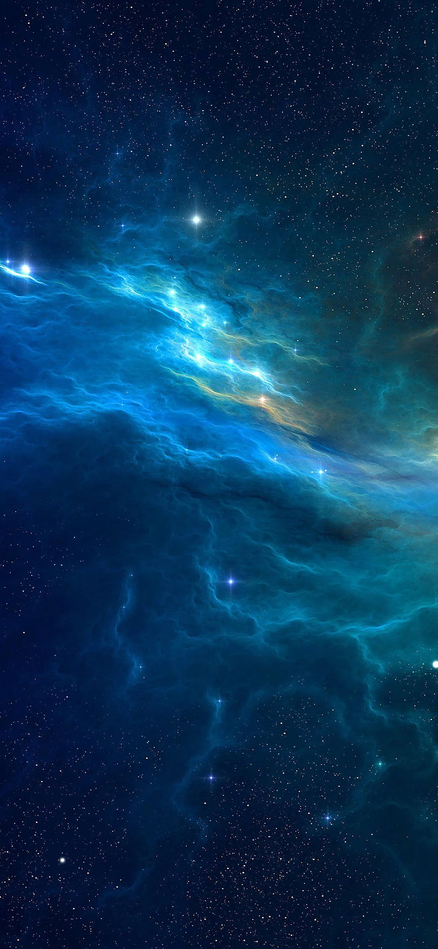 Vibrant Blue Nebula and Starfield Deep Space Cosmic Clouds HD phone wallpaper