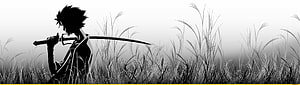 Silhouette of a Samurai Warrior Holding a Katana in Tall Grass HD wallpaper