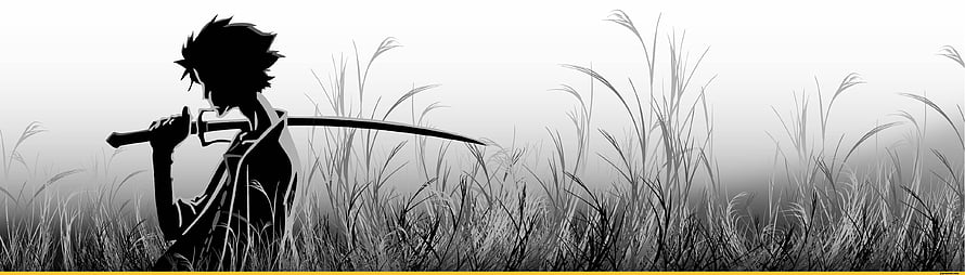 Silhouette of a Samurai Warrior Holding a Katana in Tall Grass HD wallpaper