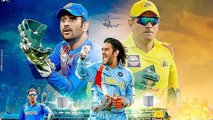 MS Dhoni Cricket Composite Featuring India and Chennai Super Kings Teammates HD wallpaper