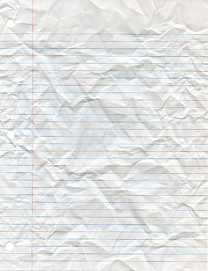 Crumpled Lined Notebook Paper with Blue Ruling and Red Margin Line HD phone wallpaper