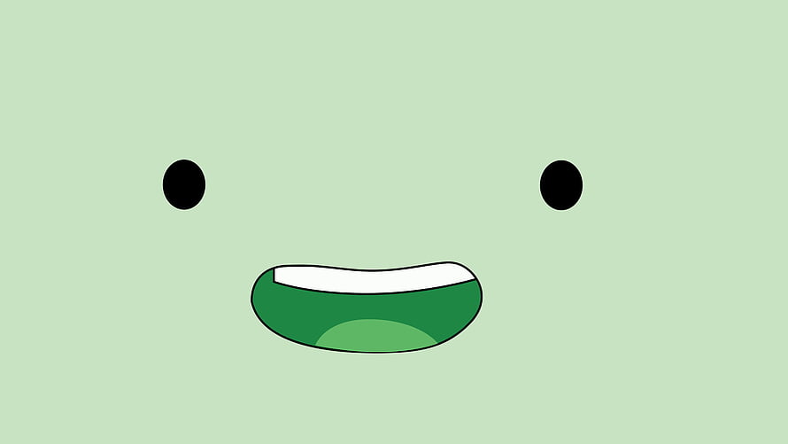 BMO Smiling Face from Adventure Time Minimalist Cartoon Illustration HD wallpaper