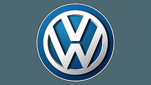 Volkswagen Emblem on Slate Background with Metallic Silver and Blue Design HD wallpaper