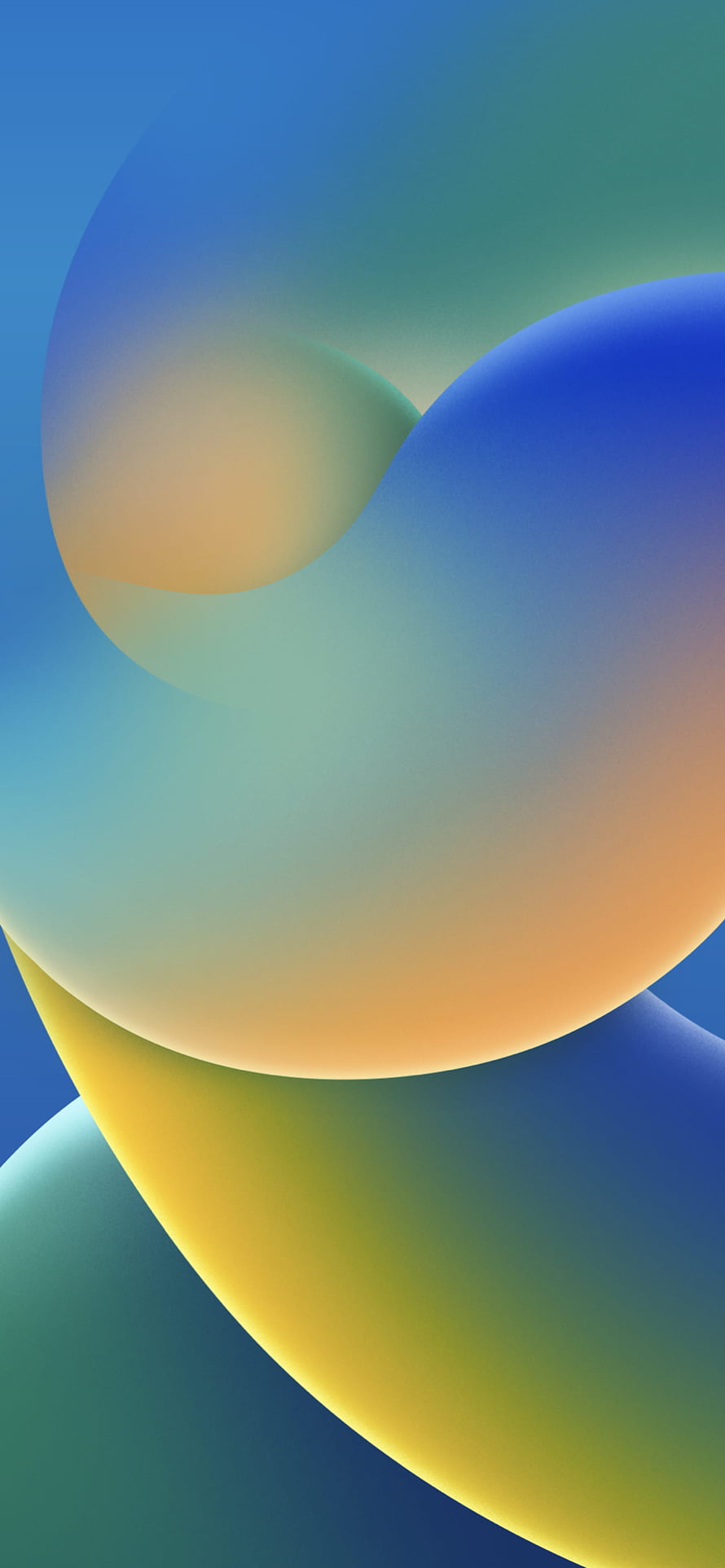 Abstract Gradient Wallpaper With Smooth Blue, Yellow, and Teal Curves HD phone wallpaper
