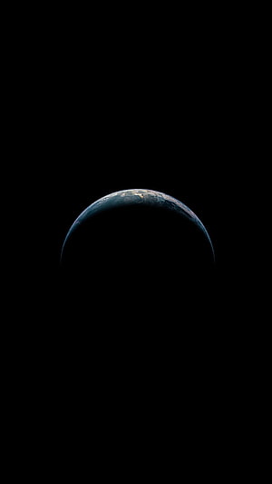 Crescent Earth Viewed From Space Against A Pitch Black Void Background HD phone wallpaper