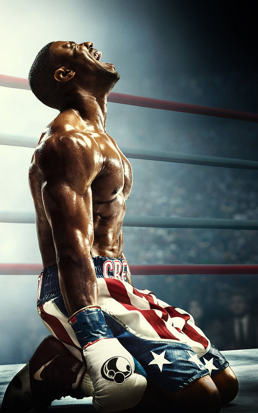 Creed Boxing Movie Poster: Rocky Balboa Kneeling in the Ring HD phone wallpaper