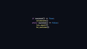 Motivational Python Code Snippet on Dark Background HD wallpaper