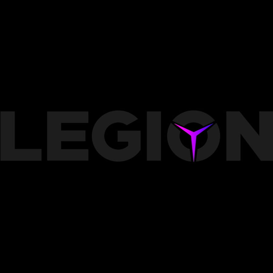 Lenovo Legion Gaming Logo Wallpaper with Purple Symbol on Black Background HD phone wallpaper
