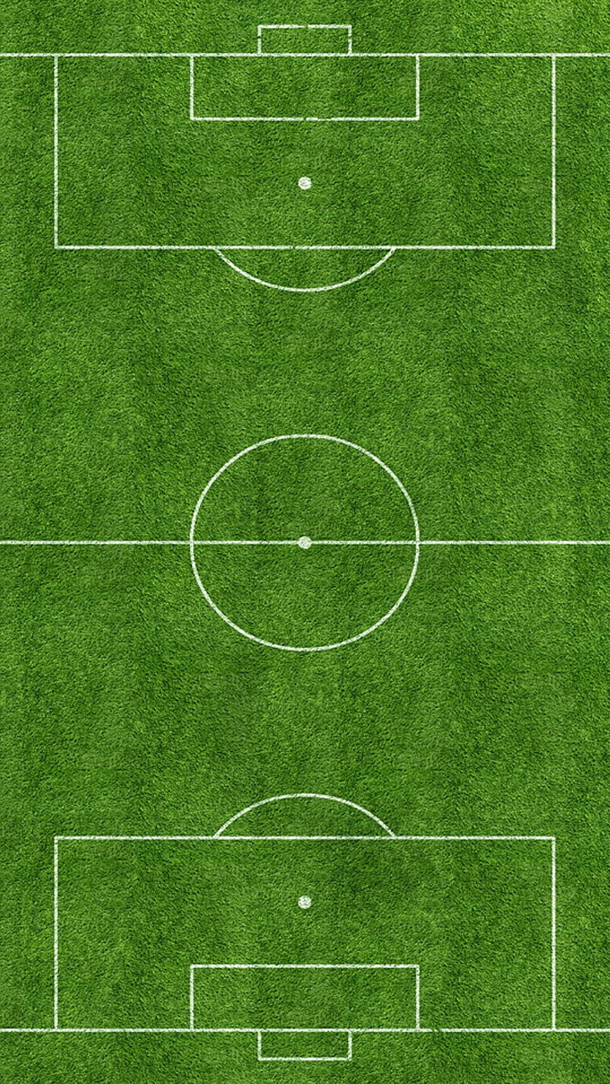Aerial View of a Green Soccer Pitch with White Field Markings and Center Circle HD phone wallpaper