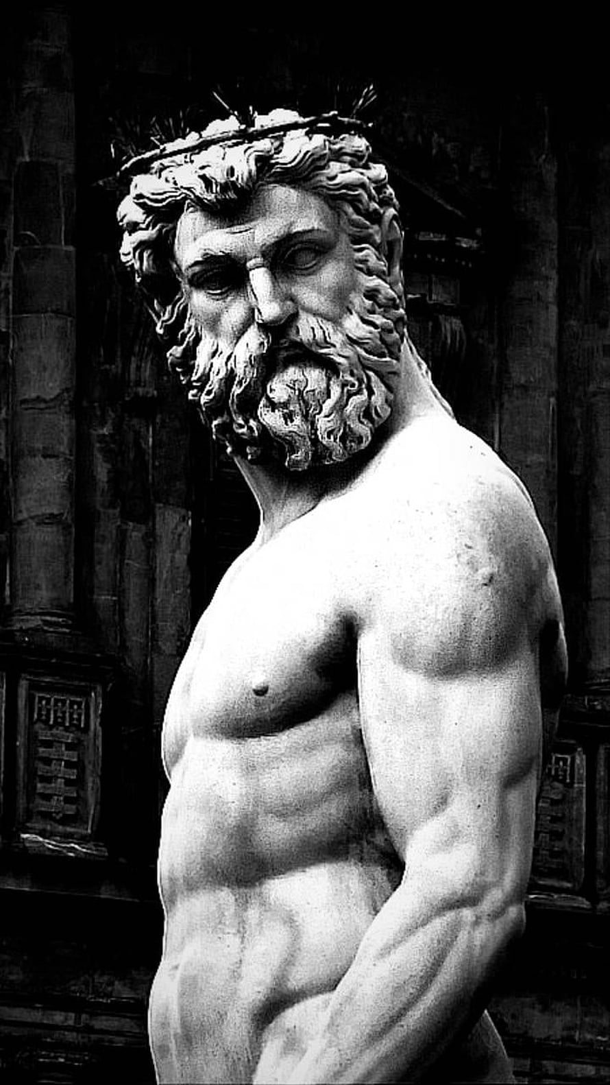 Michelangelo's Moses Statue in Black and White High Contrast Photography HD phone wallpaper
