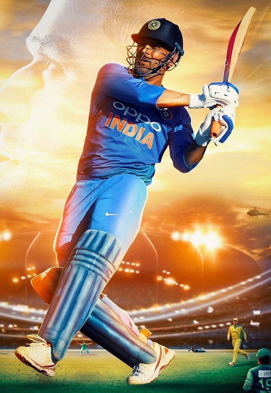 Virat Kohli Playing Cricket for India in Blue Jersey HD phone wallpaper